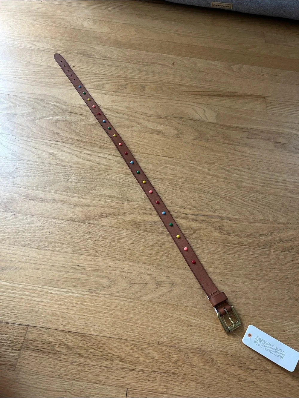 Gymboree Brown Leather Kids Belt with Colorful Studs